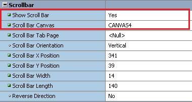 add a scrollbar to data block in Oracle forms