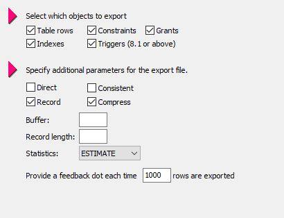 Specify objects to export using Toad for Oracle