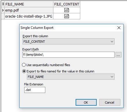 export BLOB data from Oracle using Toad