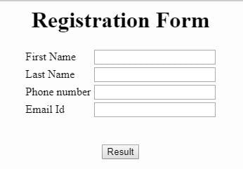 PHP registration form example.