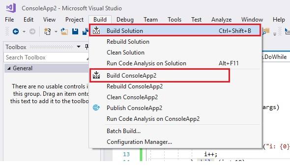 Build a project in Visual Studio 2017 to create an EXE file.