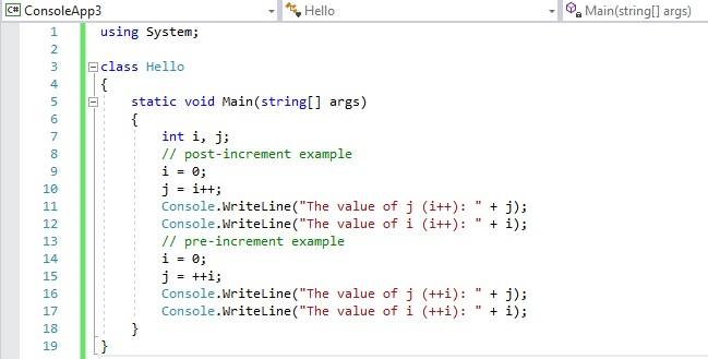 C# - Prefix & Postfix Example