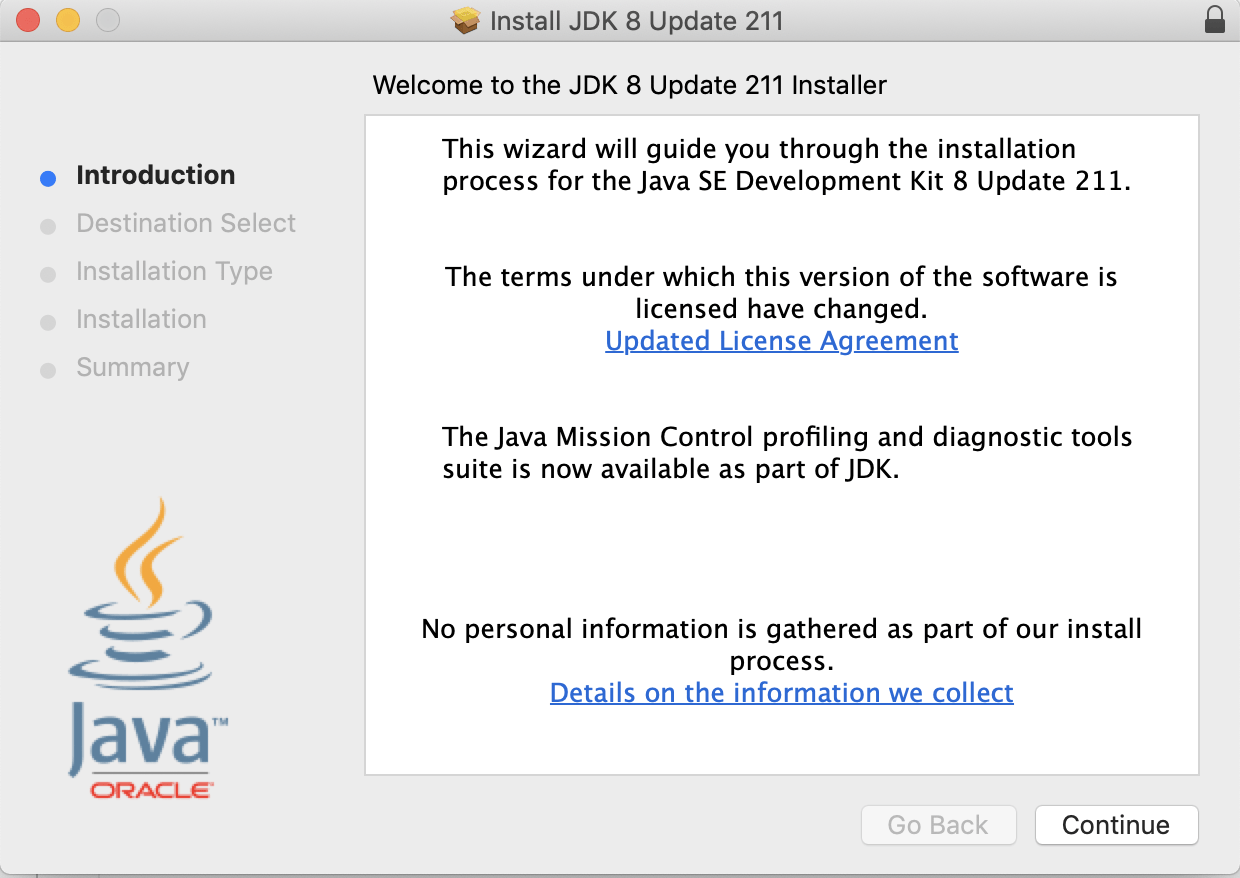 JDK 8 - Installation step 1