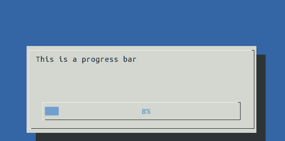 Linux: Show progress bar graphical window.