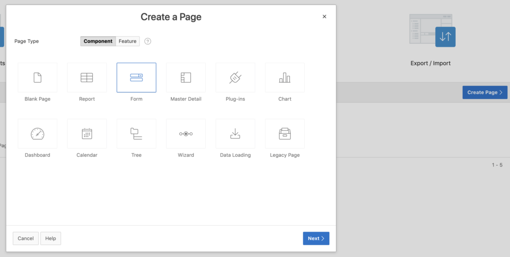 Oracle Apex - Create a Page