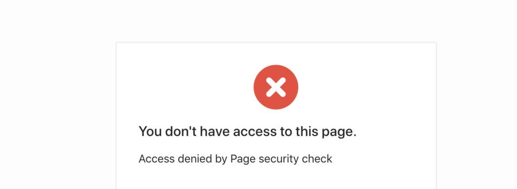 Oracle Apex access denied page.