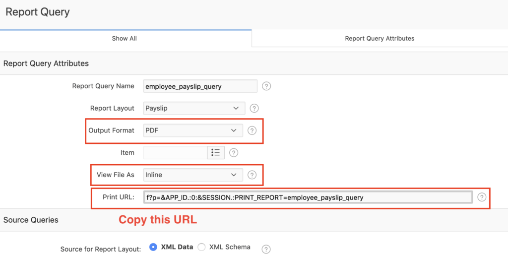 Copy BI Report URL - Oracle Apex
