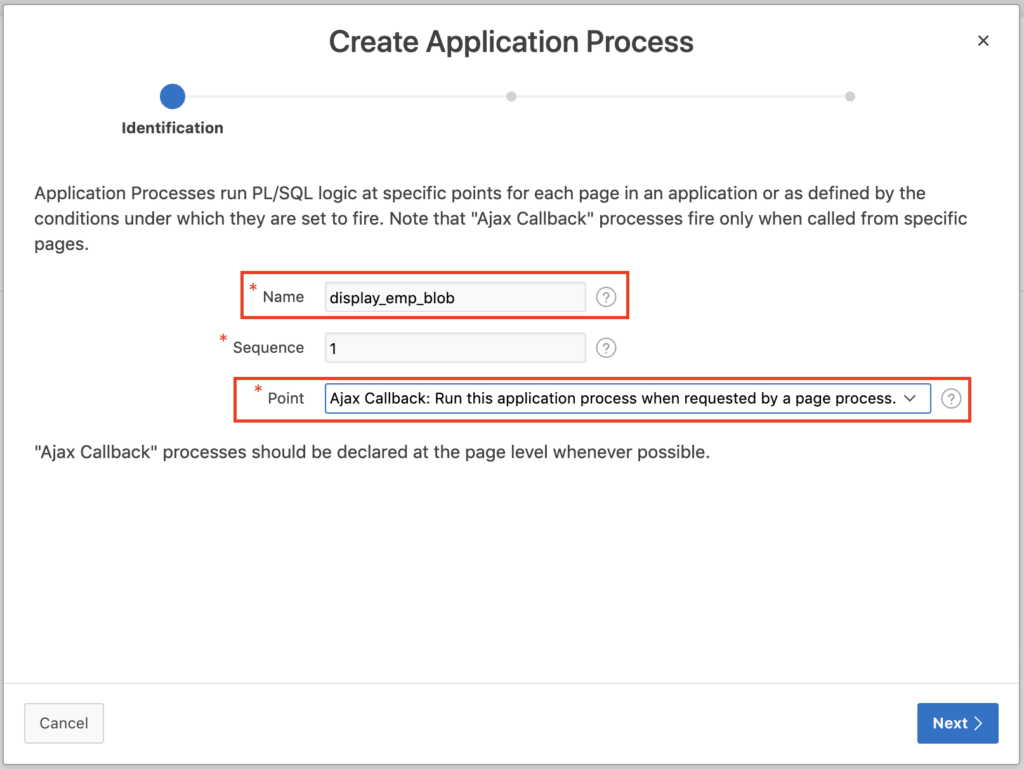 Create Application Process in Oracle Apex
