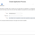Create application process in Oracle Apex