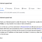 Google's test your internet speed.