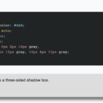 Three sides box-shadow CSS example.